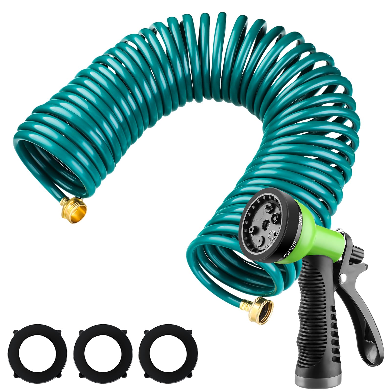 Amazon.com : Pangda 25 Ft x 3/8'' Coil Garden Hose EVA Recoil